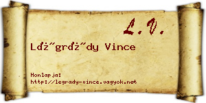 Légrády Vince névjegykártya